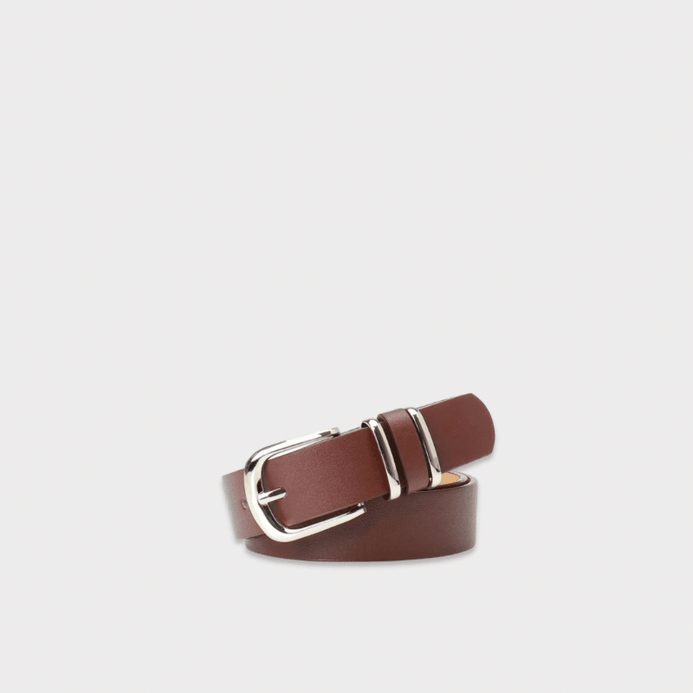 Women’s woman womens Men’s man mens Unisex Genflex Gender Neutral Genderfluid office commute workwear luxury Casual Metal Buckle PU Leather Waistband All-match Matching solid pattern Belt Fashion belts accessories in coffee brown