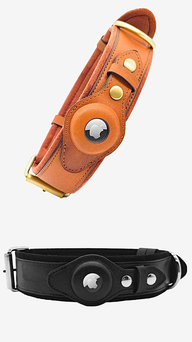 Genuine Brown Black Leather Airtag Pet Collar Heavy Duty Cat Dog Collar with Airtag Holder Case Pet Location Tracker Apple AirTag Accessories Collars Trending Genuine Brown Black Leather Airtag Pet Collar Heavy Duty Cat Dog Collar with Airtag Holder Case Pet Location Tracker Apple AirTag Accessories Collars Trending