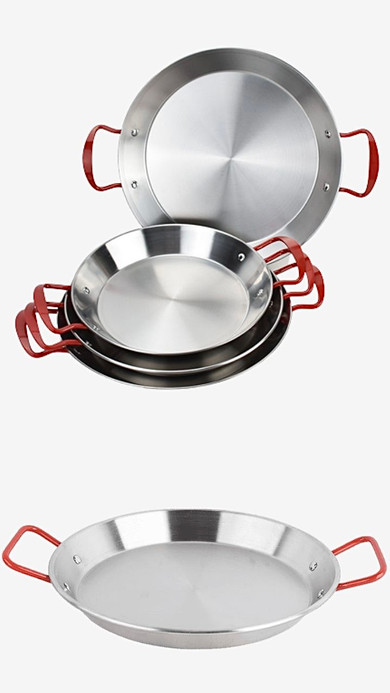 Stainless Steel Paella Pan Spanish seafood dish fried chicken dishes Cheese cooker Binaural Fruit sugar Pans Trending Stainless Steel Paella Pan Spanish seafood dish fried chicken dishes Cheese cooker Binaural Fruit sugar Pans Trending