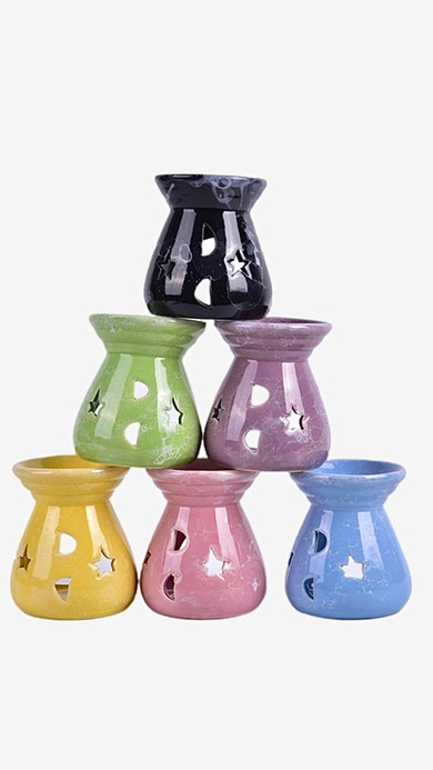 Ceramic Essential Oil Lamp Hollow Stars Moon Pattern Tea Light Candle Holder & Incense Burners Trending in Black Blue Green Pink Purple Yellow Ceramic Essential Oil Lamp Hollow Stars Moon Pattern Tea Light Candle Holder & Incense Burners Trending in Black Blue Green Pink Purple Yellow