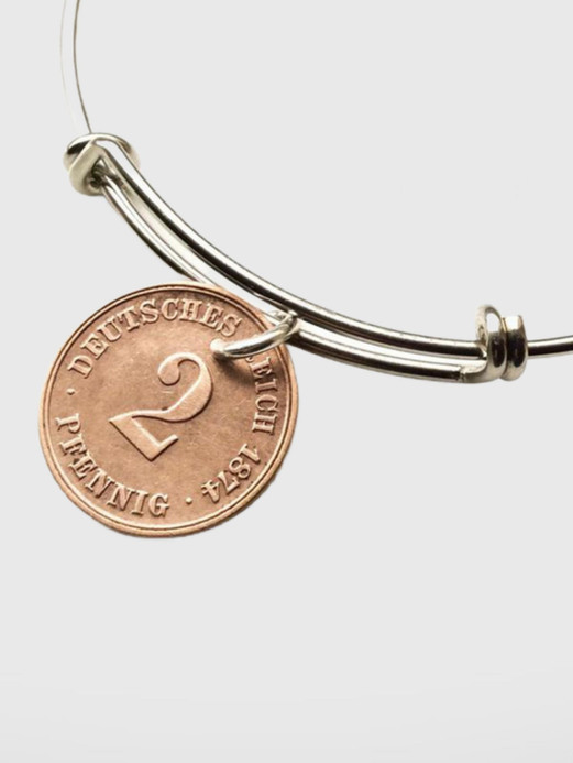 1871 Two Phennig German Coin Bangle Trend 1871 Two Phennig German Coin Bangle Trend