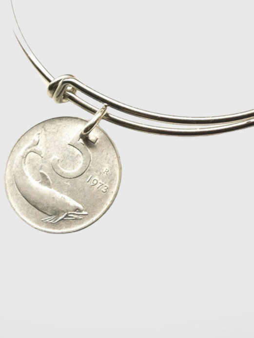 Five Lire 1973 Italian Coin Bangle L5 Trend Five Lire 1973 Italian Coin Bangle L5 Trend