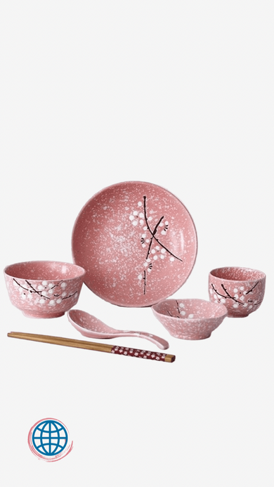 Japanese Ceramic Tableware Set Japan Household Creative Ceramics dining table dish eco friendly Sakura Cherry Blossom Dinnerware Sets Trending in Blue Red White Pink Japanese Ceramic Tableware Set Japan Household Creative Ceramics dining table dish eco friendly Sakura Cherry Blossom Dinnerware Sets Trending in Blue Red White Pink