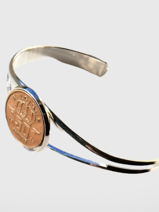 1955 Fifty Centimes Belgium Coin Bracelet Trend 1955 Fifty Centimes Belgium Coin Bracelet Trend