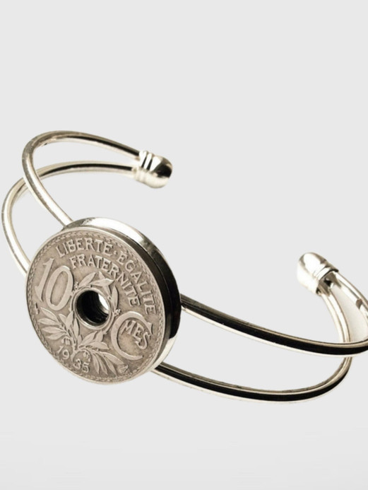 Ten Centimes 1935 French Coin Bracelet Trend Ten Centimes 1935 French Coin Bracelet Trend