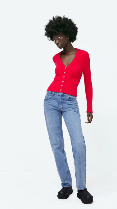 Button Up V-Neck Cardigan Sweater Womens Red Solid Knitted Cardigan Sweater Slim Fit V Neck Long Sleeve Ladies Fashion Cardigans Trending for Woman Button Up V-Neck Cardigan Sweater Womens Red Solid Knitted Cardigan Sweater Slim Fit V Neck Long Sleeve Ladies Fashion Cardigans Trending for Woman