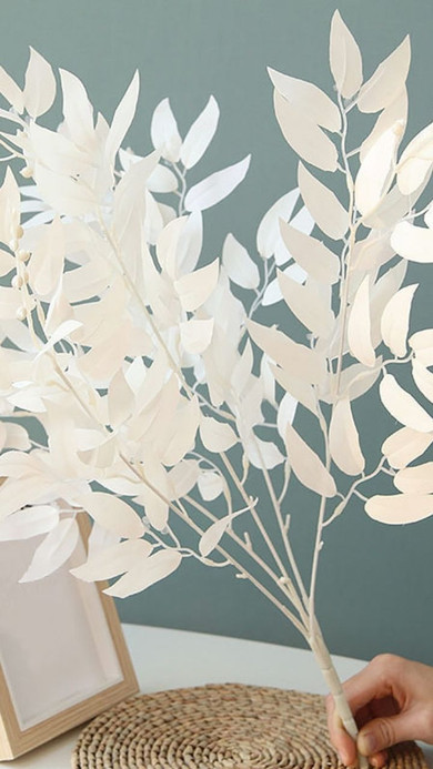Artificial Willow Foliage Leaves Green White Fake Plants DIY Faux Bouquet for Home Wedding Forest Party Decor Plants     Trending Artificial Willow Foliage Leaves Green White Fake Plants DIY Faux Bouquet for Home Wedding Forest Party Decor Plants     Trending