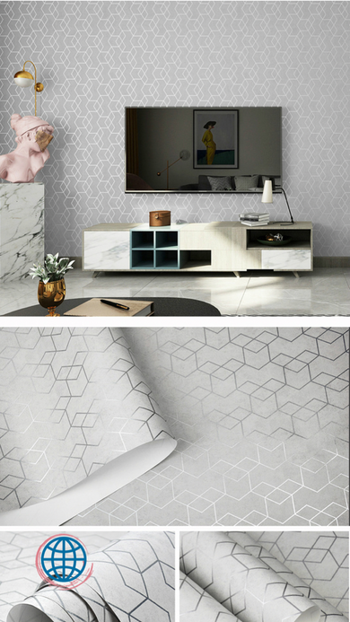 Luxury Geometric Wallpaper Roll Light Gray / Grey Wall Paper Modern Design Bedroom Living Room Background Trending Home Wall Decor Luxury Geometric Wallpaper Roll Light Gray / Grey Wall Paper Modern Design Bedroom Living Room Background Trending Home Wall Decor