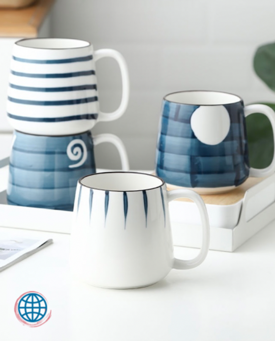 Japanese Handpainted Ceramic Cup 500ML Large Capacity Hand Paint Ceramic Mug Simple Tea Coffee Milk Japan Cups Mugs Trending in Dot Stripe Scored Slip Fish Swirl Patterns Japanese Handpainted Ceramic Cup 500ML Large Capacity Hand Paint Ceramic Mug Simple Tea Coffee Milk Japan Cups Mugs Trending in Dot Stripe Scored Slip Fish Swirl Patterns