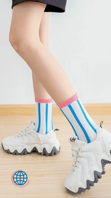 Harajuku Pastel Striped Socks Rainbow stripe multicolored socks Japanese woman kawaii Trending Japan women cotton sock Harajuku Pastel Striped Socks Rainbow stripe multicolored socks Japanese woman kawaii Trending Japan women cotton sock