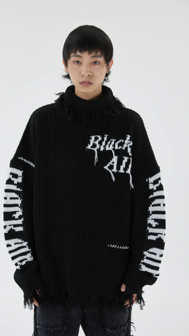 Tassel Destroyed Turtleneck Sweater Mens Pullovers Streetwear Washed Destroyed Black Knitted Loose Distressed Hip Hop Trending Man Knitwear Sweaters Tassel Destroyed Turtleneck Sweater Mens Pullovers Streetwear Washed Destroyed Black Knitted Loose Distressed Hip Hop Trending Man Knitwear Sweaters