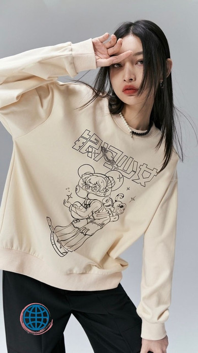 Galaxy Girl Crewneck Sweatshirt Women's Japanese Long Sleeve O Neck Loose Hoodies Slit Back Printed Chic Casual Pullovers Trending Japan Anime Sweatshirts for Woman in Apricot Red Galaxy Girl Crewneck Sweatshirt Women's Japanese Long Sleeve O Neck Loose Hoodies Slit Back Printed Chic Casual Pullovers Trending Japan Anime Sweatshirts for Woman in Apricot Red