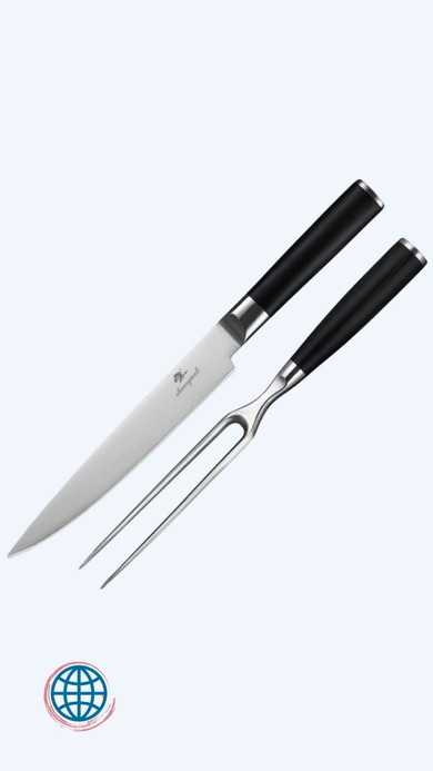 Barbecue Carving Set Fork Knife 5Cr15Mov Stainless Steel Camping Cooking BBQ Cutter Carving Fork With Gift Box 2-Piece 2PCS Trending Sets Barbecue Carving Set Fork Knife 5Cr15Mov Stainless Steel Camping Cooking BBQ Cutter Carving Fork With Gift Box 2-Piece 2PCS Trending Sets