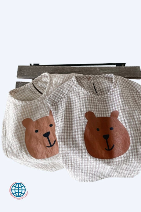 Toddler Plaid Vest T-Shirt Children's Girls Short Sleeve Bear Print Casual Cotton Loose Sleeveless T-Shirts Girl personality Toddlers Clothes Trending In Beige Light Brown Toddler Plaid Vest T-Shirt Children's Girls Short Sleeve Bear Print Casual Cotton Loose Sleeveless T-Shirts Girl personality Toddlers Clothes Trending In Beige Light Brown