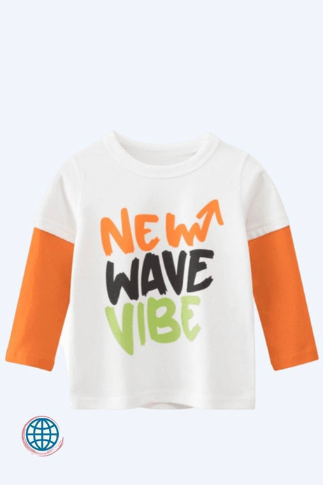 Toddler Long-Sleeve Crewneck Statement T-Shirt Kid 2-8T Baby Boys Top Infant Tee Shirt NEW WAVE VIBE Letter Print Cotton O-Neck Childrens Patch Long Sleeve T-Shirts Toddlers Boys Outfits Trending in White Orange Toddler Long-Sleeve Crewneck Statement T-Shirt Kid 2-8T Baby Boys Top Infant Tee Shirt NEW WAVE VIBE Letter Print Cotton O-Neck Childrens Patch Long Sleeve T-Shirts Toddlers Boys Outfits Trending in White Orange