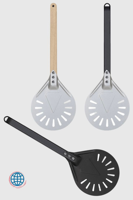 Pizza Turning Peel Paddle Short round Tool Non Slip wooden Handle 7 8 9 inch Perforated Aluminum Shovel Trending Kitchen Accessories Pizza Turning Peel Paddle Short round Tool Non Slip wooden Handle 7 8 9 inch Perforated Aluminum Shovel Trending Kitchen Accessories
