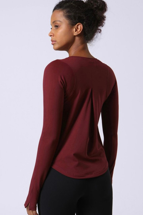 MiteigiYūki Long Sleeve Boatneck Sports Top Women’s Female Sport Slim O-Neck Running Fitness Yoga Shirt Wear Thumb Hole Athletic Loose Outdoor Running Gym Clothing For Woman Trending in Vinegar Red MiteigiYūki Long Sleeve Boatneck Sports Top Women’s Female Sport Slim O-Neck Running Fitness Yoga Shirt Wear Thumb Hole Athletic Loose Outdoor Running Gym Clothing For Woman Trending in Vinegar Red