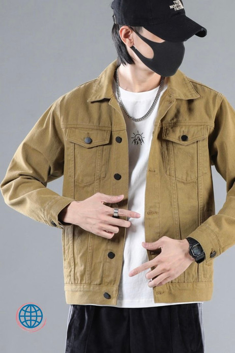 Denim Jacket Mens Casual Korean Mens Clothing Cotton Outwear Gothic Streetwear M-5XL for Man Trending in Khaki Denim Jacket Mens Casual Korean Mens Clothing Cotton Outwear Gothic Streetwear M-5XL for Man Trending in Khaki