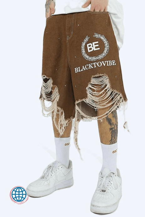 Raw Edge Ripped Jeans Shorts Men’s Wide Mid Rise Waist Denim Hip Hop Frayed Splash Ink Baggy Shorts Vintage Streetwear for Man Trending in Auburn Brown Raw Edge Ripped Jeans Shorts Men’s Wide Mid Rise Waist Denim Hip Hop Frayed Splash Ink Baggy Shorts Vintage Streetwear for Man Trending in Auburn Brown