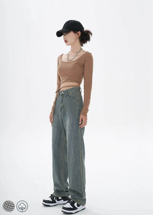 Classic High-Rise Denim Jeans Women's High Waist Dusk Blue Fashion Streetwear Straight Pants Baggy Basic Vintage Wide Leg Jeans Trending for Woman Classic High-Rise Denim Jeans Women's High Waist Dusk Blue Fashion Streetwear Straight Pants Baggy Basic Vintage Wide Leg Jeans Trending for Woman