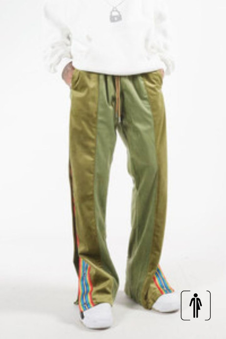 Rainbow Stripe Velvet Joggers Unisex Women’s Men’s Sweatpant Streetwear Pants Side Straps Buttons Patchwork Velour Jogger Sweatpants Male Women Trending In Golden Green Rainbow Stripe Velvet Joggers Unisex Women’s Men’s Sweatpant Streetwear Pants Side Straps Buttons Patchwork Velour Jogger Sweatpants Male Women Trending In Golden Green