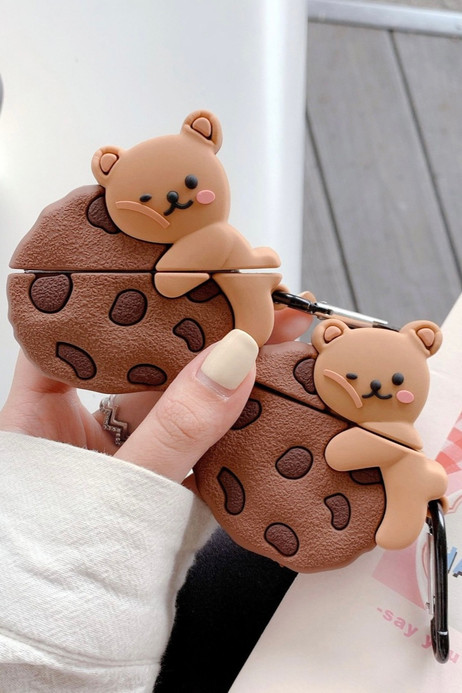 Cookies AirPods 1 2 Pro Case Cover Cartoon Anime Wireless Earphone Protective Cases Covers with Teddy Bear Trending for Apple Headphone Charging Box Cookies AirPods 1 2 Pro Case Cover Cartoon Anime Wireless Earphone Protective Cases Covers with Teddy Bear Trending for Apple Headphone Charging Box