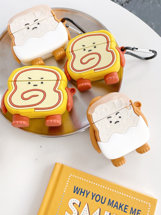 3D Bread Toast AirPods 1 2 3 Pro Case Cover Cute Cartoon Wireless Earbuds Headphone Cases Trending for Apple 3D Bread Toast AirPods 1 2 3 Pro Case Cover Cute Cartoon Wireless Earbuds Headphone Cases Trending for Apple