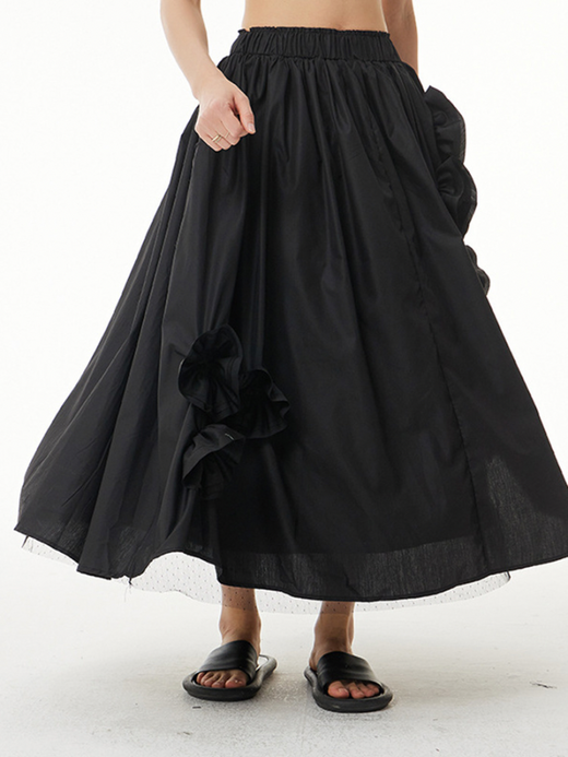 High-Rise Floral Mesh Skirt Women’s High Elastic Waist Meshed Flower Long Casual Half-body Fashion Tide Skirts for Woman Trending in Black High-Rise Floral Mesh Skirt Women’s High Elastic Waist Meshed Flower Long Casual Half-body Fashion Tide Skirts for Woman Trending in Black