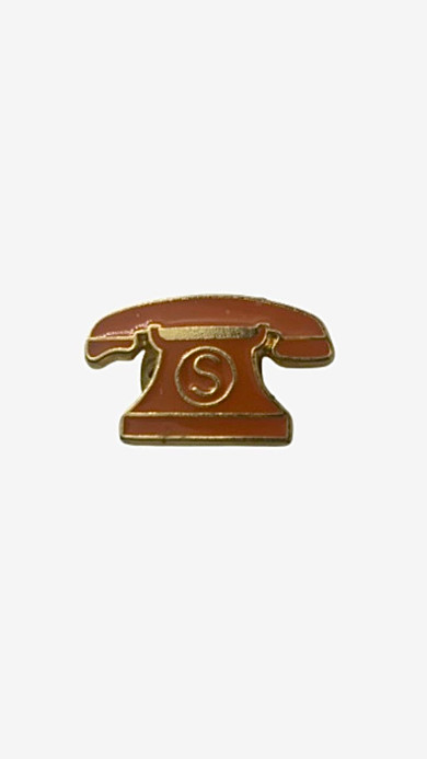 Classic Orange Enamel and Metal S Telephone Lapel Pin Vintage Originals Collectors Antiques Memorabilia Classic Orange Enamel and Metal S Telephone Lapel Pin Vintage Originals Collectors Antiques Memorabilia