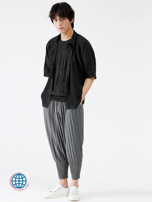 Rib Pleated Shirt Mens Medium Sleeve Summer Simple Ribbed Fashion Leisure Solid Color Turn-down Collar Single Breasted Shirts Trending for Man in Black Rib Pleated Shirt Mens Medium Sleeve Summer Simple Ribbed Fashion Leisure Solid Color Turn-down Collar Single Breasted Shirts Trending for Man in Black