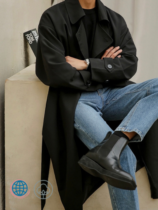 Double Breasted Windbreaker Coat Mens Autumn Korean Fashion Double Breasted Windbreaker Men's Middle Long Loose Handsome Korea Trench Coats with Belt Plus Size Trending for Man in Black Double Breasted Windbreaker Coat Mens Autumn Korean Fashion Double Breasted Windbreaker Men's Middle Long Loose Handsome Korea Trench Coats with Belt Plus Size Trending for Man in Black