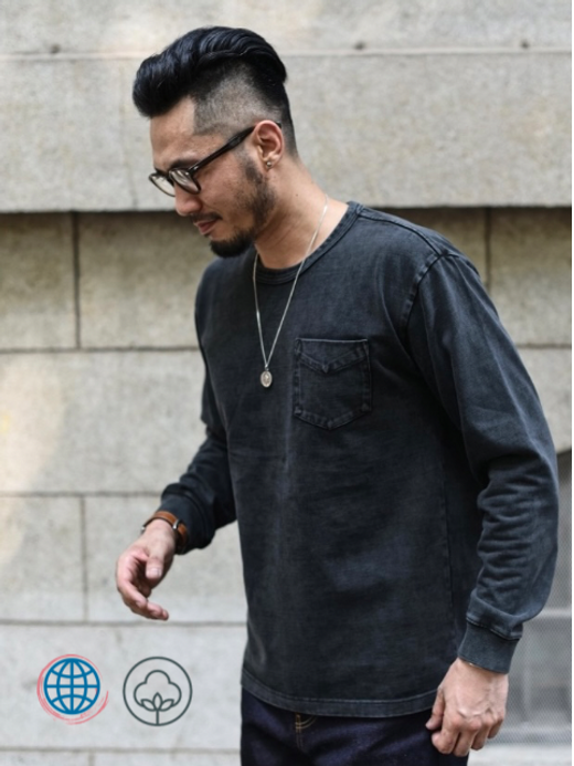 Stone Washed Crewneck Top Mens Round O-Neck Tops & Tees Oldtime Cotton tee T-shirt Batik T-shirt long sleeve shirt Anti-deformation Soft 380g Plus Size T-Shirts Trending for Man in Gray / Grey - Black Stone Washed Crewneck Top Mens Round O-Neck Tops & Tees Oldtime Cotton tee T-shirt Batik T-shirt long sleeve shirt Anti-deformation Soft 380g Plus Size T-Shirts Trending for Man in Gray / Grey - Black