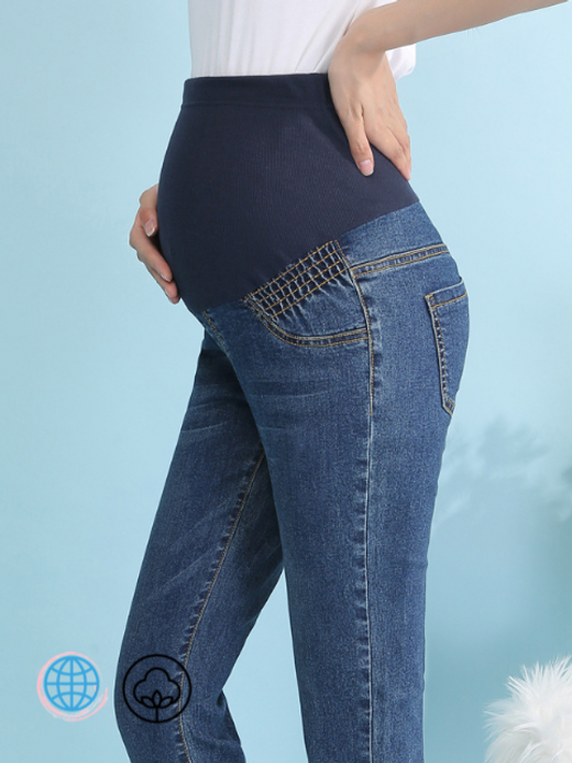 High Rise Panel Jeans  Women’s Maternity Pregnancy Abdominal Pants Adjustable High Waist Stretch Pregnant Women Maternity Trousers Plus Size Trending for Woman in Blue High Rise Panel Jeans  Women’s Maternity Pregnancy Abdominal Pants Adjustable High Waist Stretch Pregnant Women Maternity Trousers Plus Size Trending for Woman in Blue