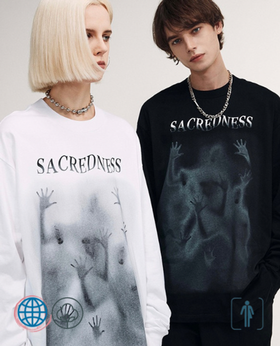 Crewneck Graphic T-Shirt Unisex Anywear Mens Women’s Autumn and Winter Personality Ins Psychedelic Human Sacredness Print Tee Round O-Neck Loose Bottomed Long Sleeve T-shirts Tops Trending for Man Woman in Black White Crewneck Graphic T-Shirt Unisex Anywear Mens Women’s Autumn and Winter Personality Ins Psychedelic Human Sacredness Print Tee Round O-Neck Loose Bottomed Long Sleeve T-shirts Tops Trending for Man Woman in Black White