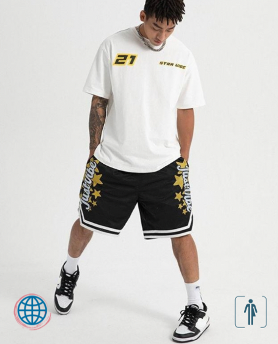 MiteigiYūki Sports Shorts Mens Ice Cream Color Matching Star Print Shorts Loose Sports Five-point Activewear Fitness Basketball Apparel Man and Women Trending in Black MiteigiYūki Sports Shorts Mens Ice Cream Color Matching Star Print Shorts Loose Sports Five-point Activewear Fitness Basketball Apparel Man and Women Trending in Black