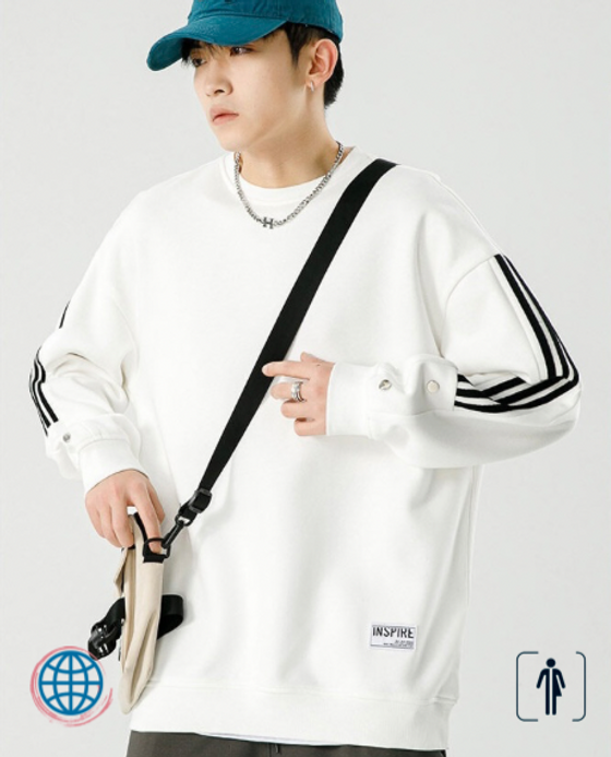 Round Neck Stitch Sweatshirt Men's Autumn Crewneck O-Neck Stitching Hip -up Retro Tide Casual Clothes Sportswear Activewear Plus Size Sweatshirts for Man Trending in White Round Neck Stitch Sweatshirt Men's Autumn Crewneck O-Neck Stitching Hip -up Retro Tide Casual Clothes Sportswear Activewear Plus Size Sweatshirts for Man Trending in White