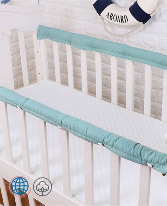 Thick Cotton Crib Bumper 2-Piece 2 pcs/set Plain Color Thickened Baby Bedside Protective Bar Anti-collision Barrier Cover For Infant Protection Strip Cot Covers Bumpers in Trending Green Thick Cotton Crib Bumper 2-Piece 2 pcs/set Plain Color Thickened Baby Bedside Protective Bar Anti-collision Barrier Cover For Infant Protection Strip Cot Covers Bumpers in Trending Green