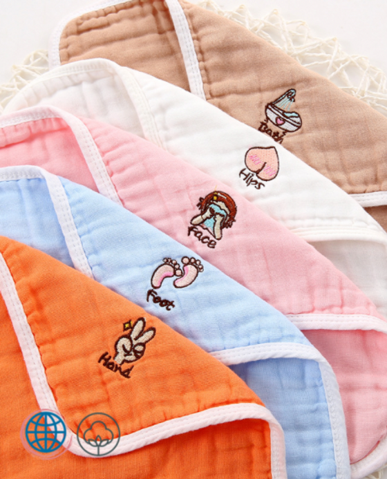 Bubble Cotton Face Towel 5-Piece 5PCS 30x30cm Baby Gauze Wipes Embroidery Cotton Saliva Towels Baby Wash Towel Small Square Children's Trending Handkerchief Wipe Bubble Cotton Face Towel 5-Piece 5PCS 30x30cm Baby Gauze Wipes Embroidery Cotton Saliva Towels Baby Wash Towel Small Square Children's Trending Handkerchief Wipe