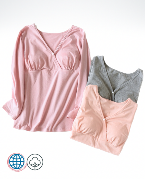 Nursing PJs Maternity Women’s spring and autumn long-sleeved pajamas for pregnant with chest pad cotton autumn plus size breastfeeding clothes Loungewear for Woman in trending Apricot peach Gray Pink Nursing PJs Maternity Women’s spring and autumn long-sleeved pajamas for pregnant with chest pad cotton autumn plus size breastfeeding clothes Loungewear for Woman in trending Apricot peach Gray Pink
