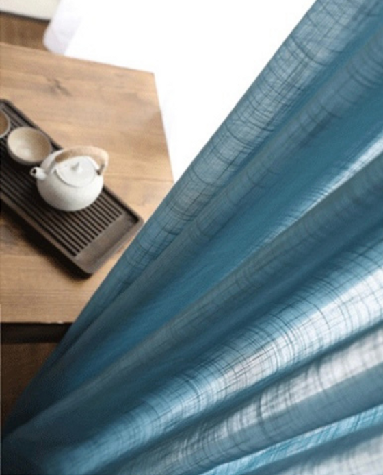 Sheer Linen Curtain Japanese Modern Heavy Solid Tulle Treatment Semi Voile Japan Curtains for Dining Living Room Kitchen Bedroom in trending Blue Sheer Linen Curtain Japanese Modern Heavy Solid Tulle Treatment Semi Voile Japan Curtains for Dining Living Room Kitchen Bedroom in trending Blue