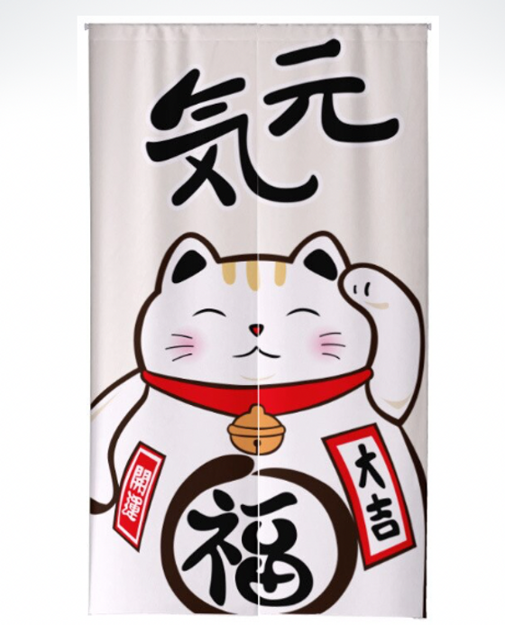 Lucky Cat Noren Curtain  Japanese Polyester Fabric Japan Door Curtains For Kitchen Sushi Shop Trending Home Decoration Lucky Cat Noren Curtain  Japanese Polyester Fabric Japan Door Curtains For Kitchen Sushi Shop Trending Home Decoration