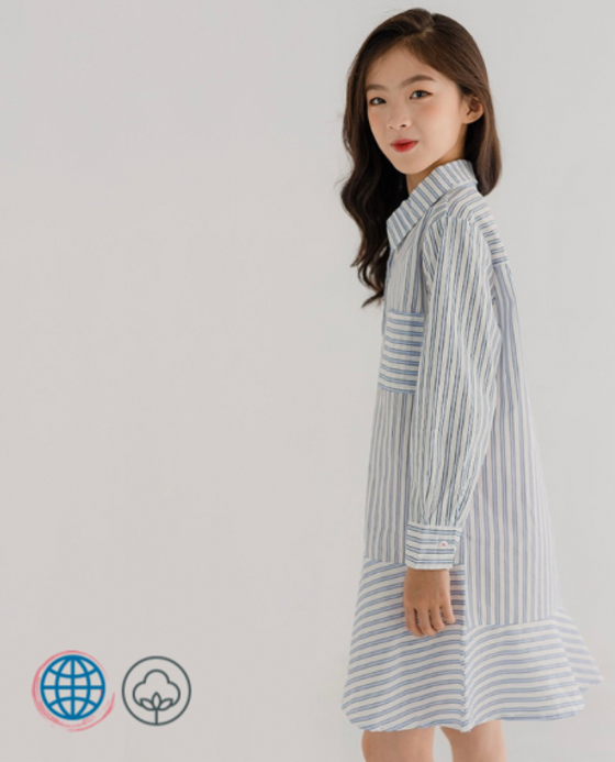 Teen Stripe Dress  Girls Spring Summer Kids College Style Blue Striped Straight Shirt Dresses trending Teens Clothing Children Girl Fashion Teen Stripe Dress  Girls Spring Summer Kids College Style Blue Striped Straight Shirt Dresses trending Teens Clothing Children Girl Fashion
