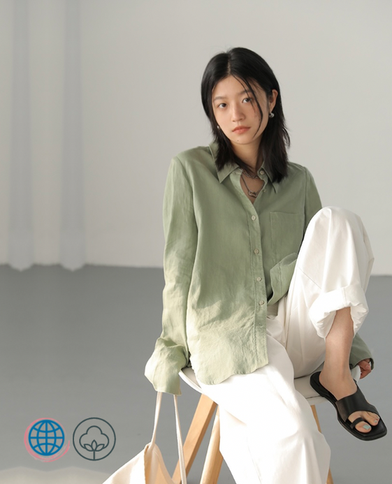 Classic Loose Linen Shirt Women’s Vintage Solid Lapel Long-sleeved Blouses Woman Tops Female Spring Summer Autumn Shirts Clothing For trending Woman In Green Classic Loose Linen Shirt Women’s Vintage Solid Lapel Long-sleeved Blouses Woman Tops Female Spring Summer Autumn Shirts Clothing For trending Woman In Green