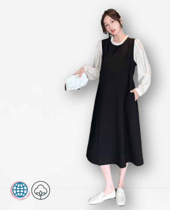 Maternity Loose Boatneck Dress Women’s Spring Summer Full Sleeve Plus Size Skirt Crew Neck Pregnancy Full Plus Size Dresses for trending Woman in Black Maternity Loose Boatneck Dress Women’s Spring Summer Full Sleeve Plus Size Skirt Crew Neck Pregnancy Full Plus Size Dresses for trending Woman in Black