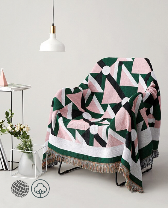 Geometric Knit Sofa Throw Vintage Knitted Blanket Cotton Towel Thread Bedding Blankets for Couch Chair Wall Tapestry Decor Carpet Picnic Outdoor Travel Blankets Throws trending Bedroom Linen in Pink Green Geometric Knit Sofa Throw Vintage Knitted Blanket Cotton Towel Thread Bedding Blankets for Couch Chair Wall Tapestry Decor Carpet Picnic Outdoor Travel Blankets Throws trending Bedroom Linen in Pink Green