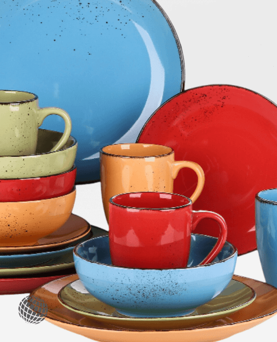 Stoneware Ceramic Dinnerware Set 16-Piece Navia Multicolor with Dinner Plate, Dessert Plate, 800ml Bowl, 380ml Mug Sets Trending Colorful Tableware Stoneware Ceramic Dinnerware Set 16-Piece Navia Multicolor with Dinner Plate, Dessert Plate, 800ml Bowl, 380ml Mug Sets Trending Colorful Tableware