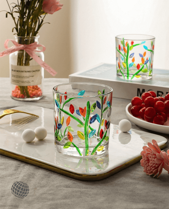 Luxury Whisky Glass  350ml Light Hand Wine Glasses Shot Vodka Glassware Cup Home Leaf Pattern Painted Water Cups Beautiful Transparent Bar Drinkware In Trending Colorful Multicolor Green Leaf Red Phnom Penh Luxury Whisky Glass  350ml Light Hand Wine Glasses Shot Vodka Glassware Cup Home Leaf Pattern Painted Water Cups Beautiful Transparent Bar Drinkware In Trending Colorful Multicolor Green Leaf Red Phnom Penh
