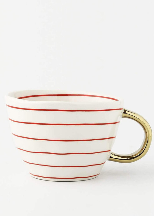 Hand-Painted Ceramic Coffee Mug Hand Painted with Gold Handle Creative Irregular Oatmeal Tea Milk Breakfast Cups Birthday Personalized Gifts Drinkware Mugs Handmade Breakfast Cup in trending Red Horizontal Stripe Hand-Painted Ceramic Coffee Mug Hand Painted with Gold Handle Creative Irregular Oatmeal Tea Milk Breakfast Cups Birthday Personalized Gifts Drinkware Mugs Handmade Breakfast Cup in trending Red Horizontal Stripe