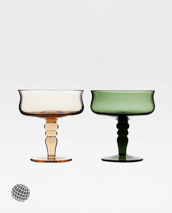 Medieval Goblet  Cocktail Wine Glass French Look Creative Colored Water Ripple Thread Cup Green Blue Amber Roman Column Wedding Wine Cups Barware Glasses Trending Goblets Glassware