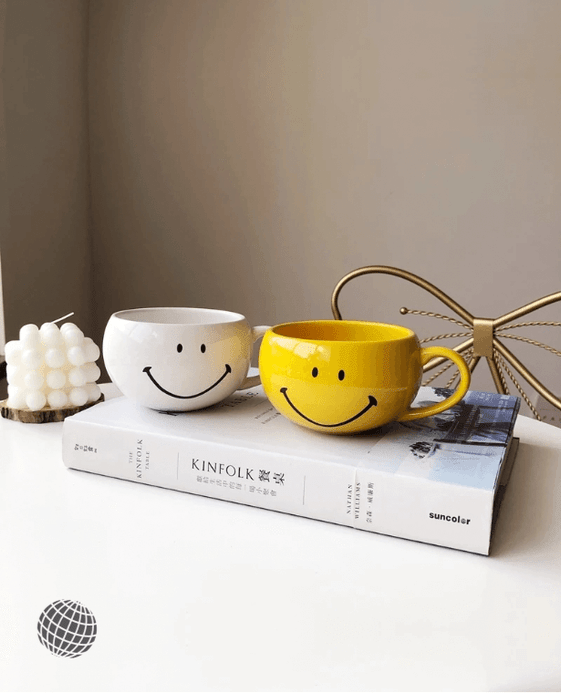 Ceramic Breakfast Mug Cute Smile Face Coffee Creative Smiley Milk Cup with Handle Home Porcelain Personalized Paired Mugs Couple Gift Servare Bowls Cups in trending Yellow Happy Smile print White Be a Star Smile Lettering Ceramic Breakfast Mug Cute Smile Face Coffee Creative Smiley Milk Cup with Handle Home Porcelain Personalized Paired Mugs Couple Gift Servare Bowls Cups in trending Yellow Happy Smile print White Be a Star Smile Lettering